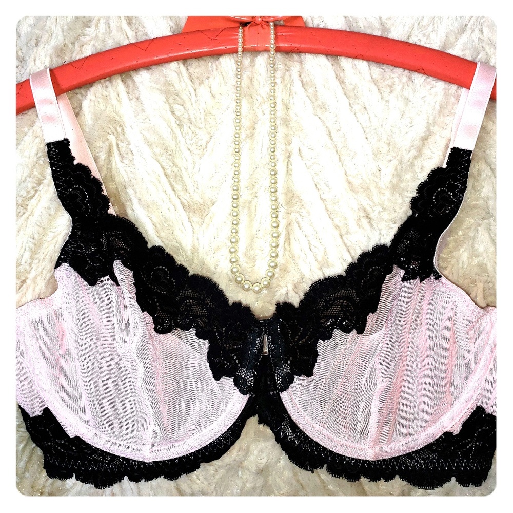 Lace and sheer bra